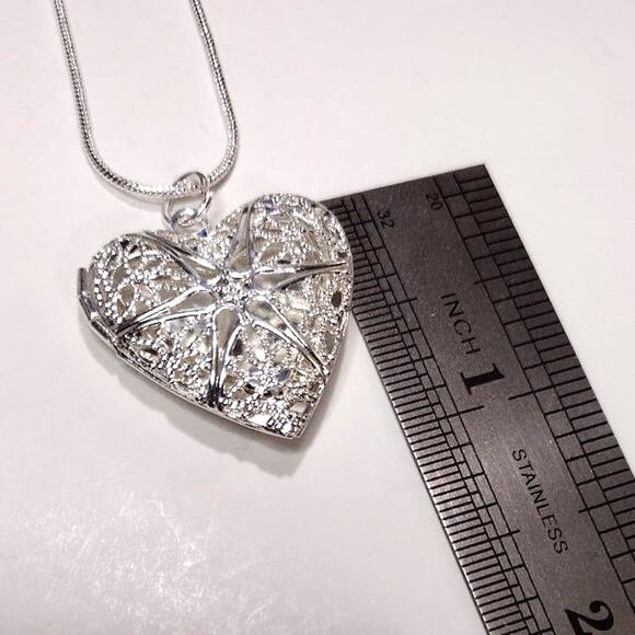 925 Sterling Silver Chain Heart Locket Necklace Christmas Anniversary Gift - NEW